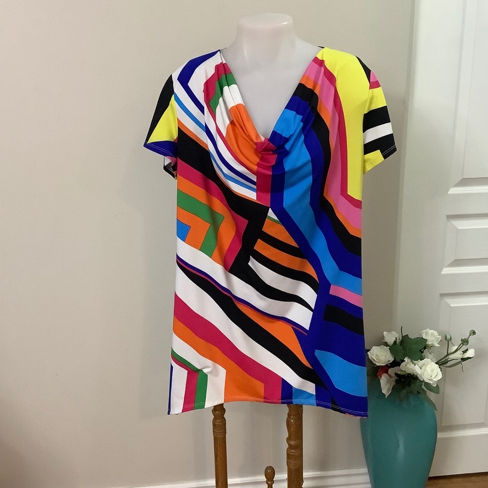 Sunny Taylor Colorful Top Sz Large
